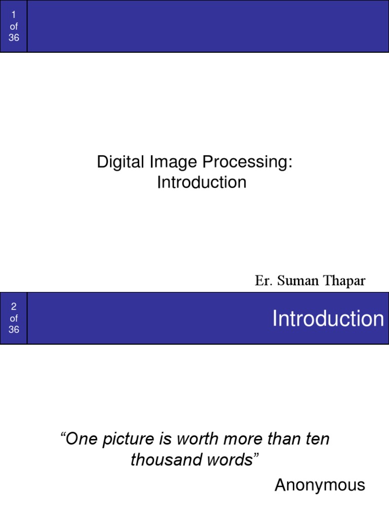 ImageProcessing Introduction | PDF | Digital Image | Image Segmentation