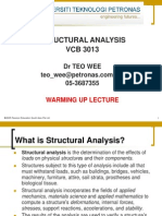 Structural Analysis VCB 3013: DR Teo Wee 05-3687355