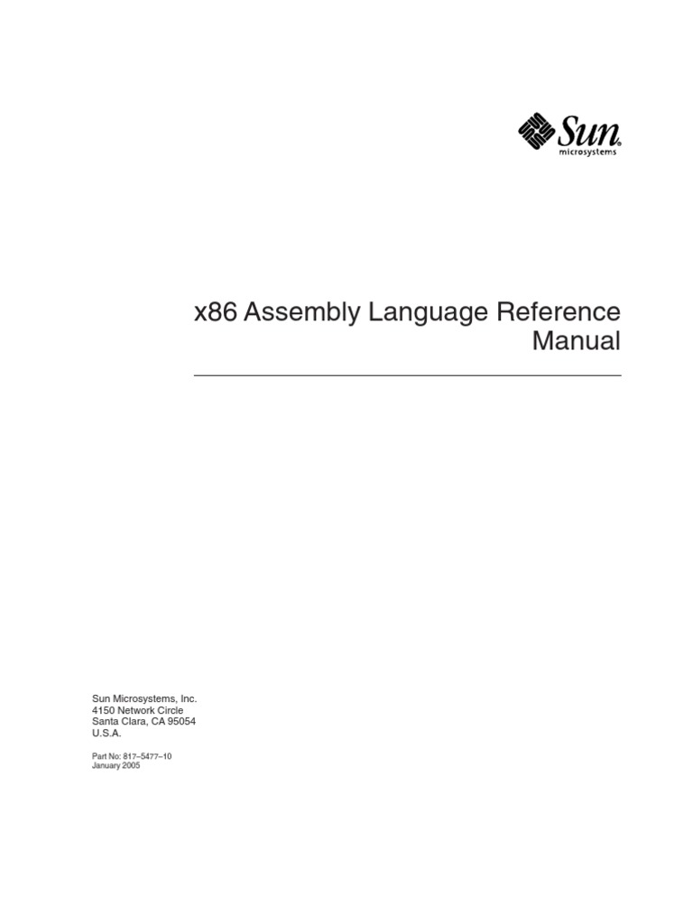 x86 Assembly Language Reference Manual PDF Assembly Language