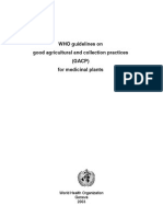 WHO Guidelines on Good Agricultural and Collection Practices for Medicinal Plants