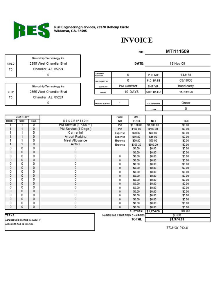 Invoice for Microchip Services | PDF | Receipt | Trade