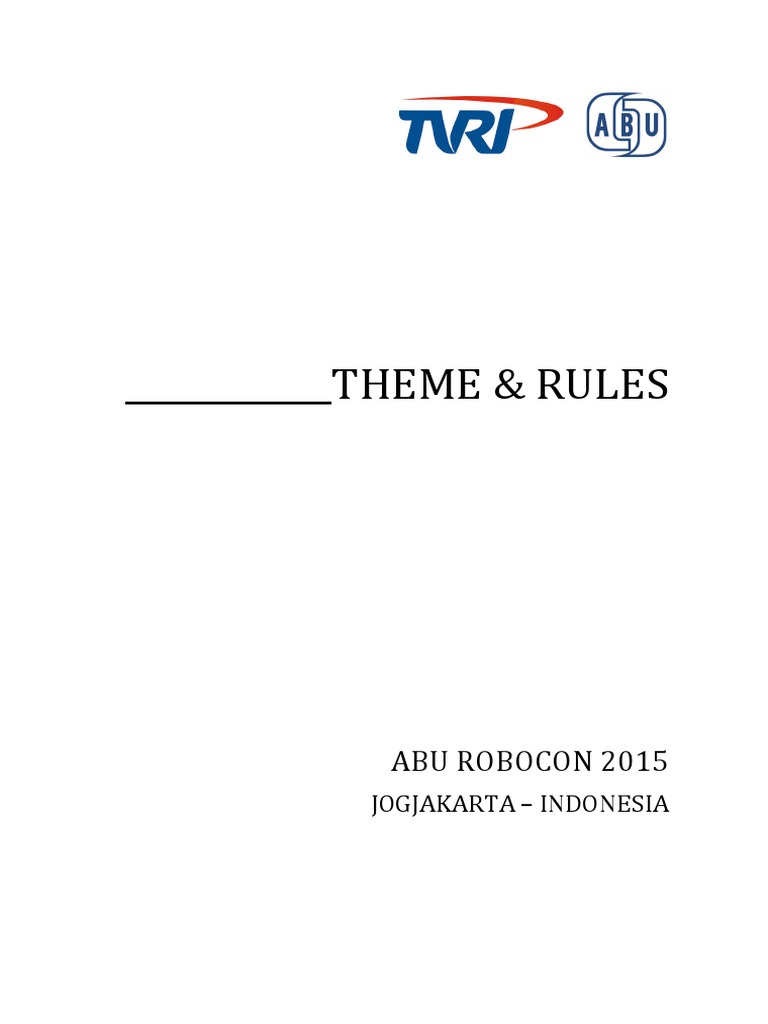 Rulebook Abu Robocon 2015 Pdf Robot Robotics