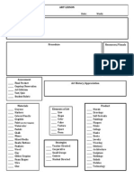 Art lesson plan template under 40 chars