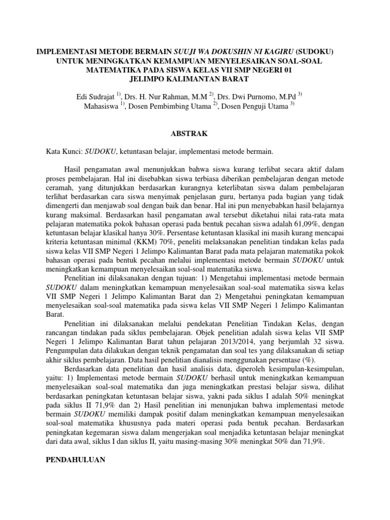 √ Contoh jurnal yang telah di bedah