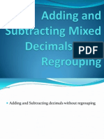 Adding and Subtracting Mixed Decimals With Regrouping Grade 5