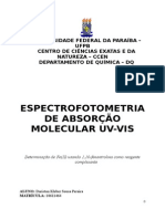 Relat-rio - Espectrofotometria de Absor--o Molecular UV-VIS