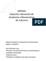 REPASO Anatomia y Biomecanica General de Columna