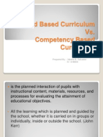 Standard Based Curriculum Vs Competency Based Curriculum