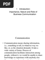 1 Importance, Nature and Role of Business Communication