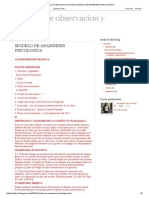 Tecnicas de Observacion y Entrevista - MODELO de ANAMNESIS PSICOLOGICA