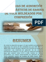 ISOTERMAS DE ADSORCIÓN DE BIOPLÁSTICOS DE HARINA DE YUCA MOLDEADOS POR COMPRESIÓN.pptx