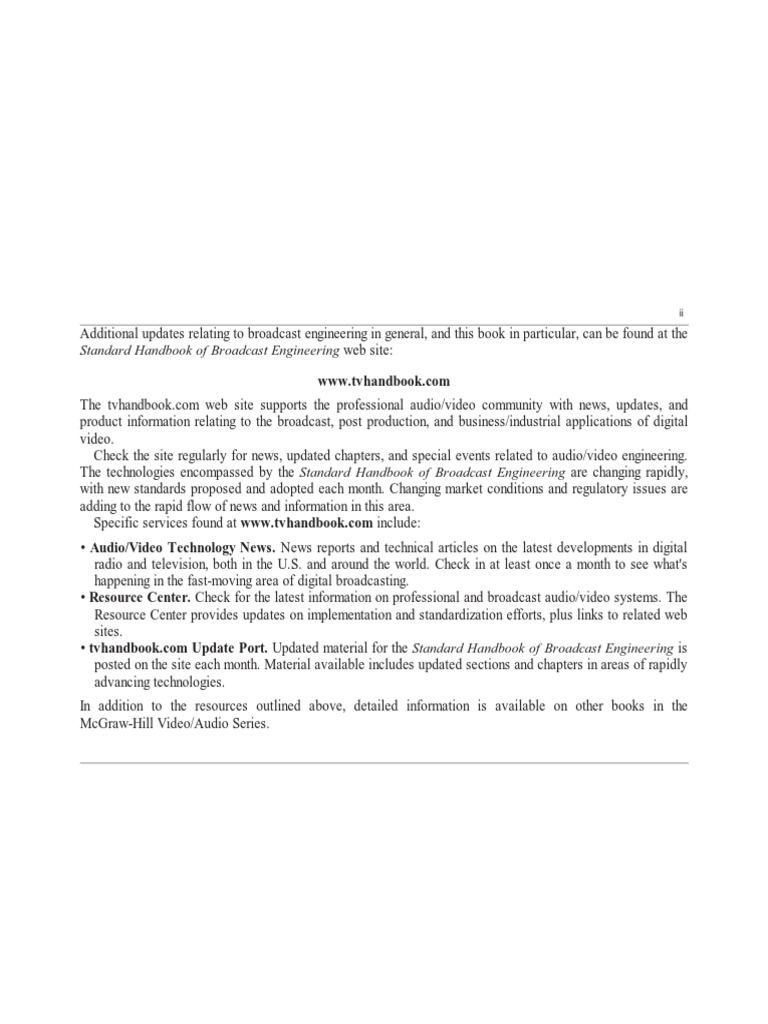 Standard Handbook Of Broadcast Engineering Pdf Radio Spectrum