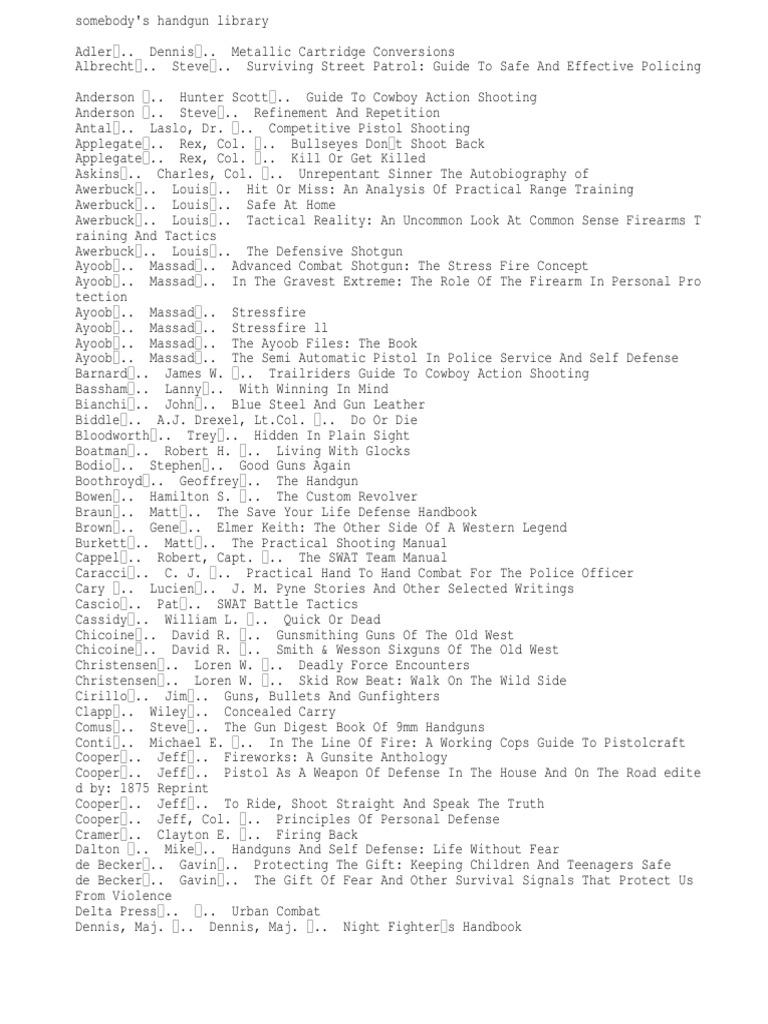 Handgun Library Overview | PDF