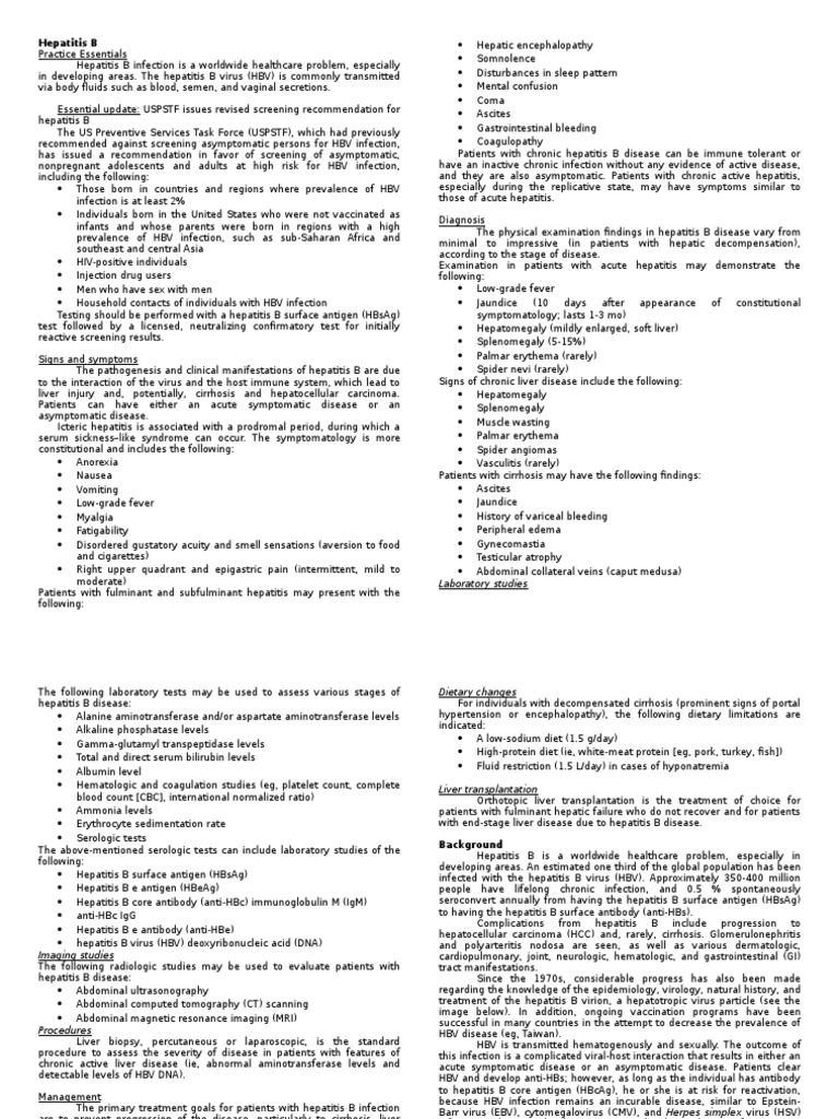 Hepatitis B: Screening and Management Guide | PDF | Hepatitis B | Hepatitis
