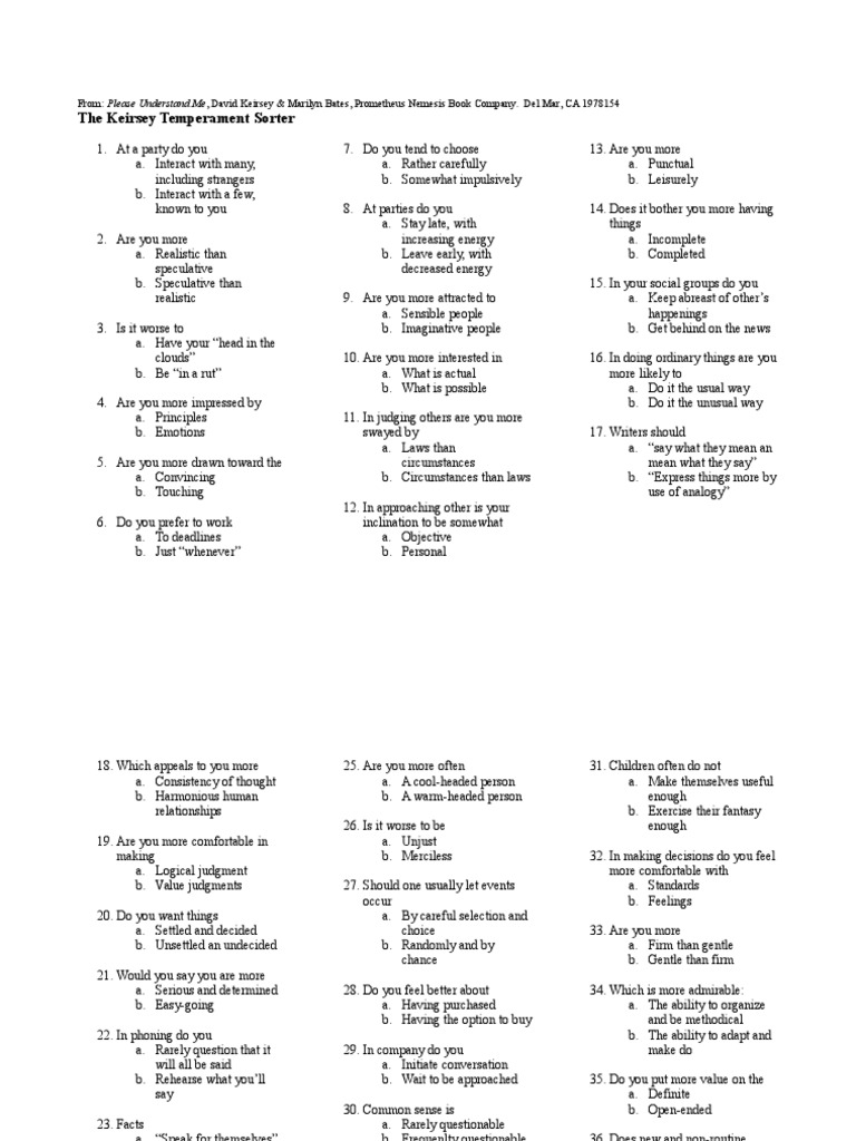 Please Understand Me | PDF | Psychology