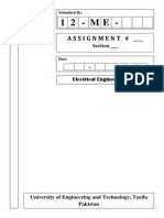 Assignment # - : Electrical Engineering (EE)