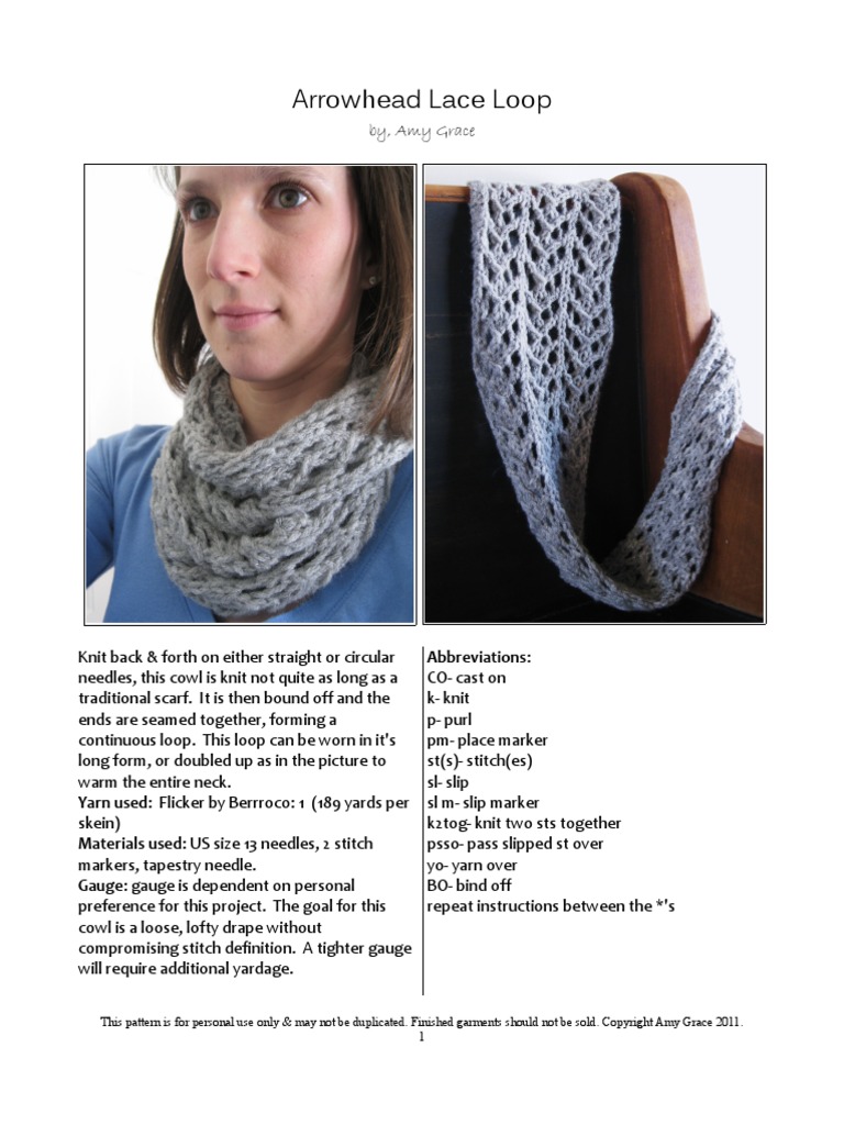 Arrowhead Lace Loop | PDF | Home & Garden