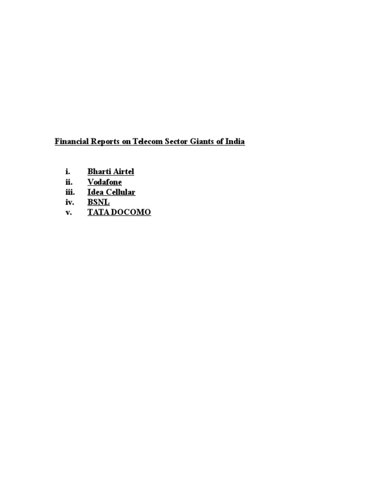 Indian Telecom Financial Insights | PDF | Financial Accounting | Economies