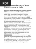 9 Most Essential Causes of Rural Unemployment in India