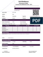 University of Delhi Common Pre-Admission Form 2014 Application