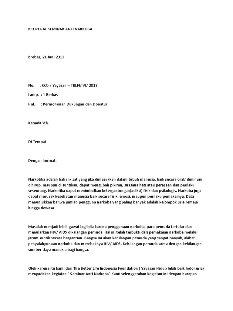Contoh Surat Permohonan Narasumber Narkoba
