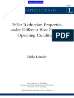 Pellet Reduction Properties Under Different BF Operating Conditions
