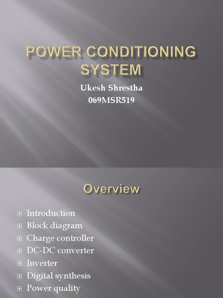 Power Conditioning System PDF Power Inverter Photovoltaics