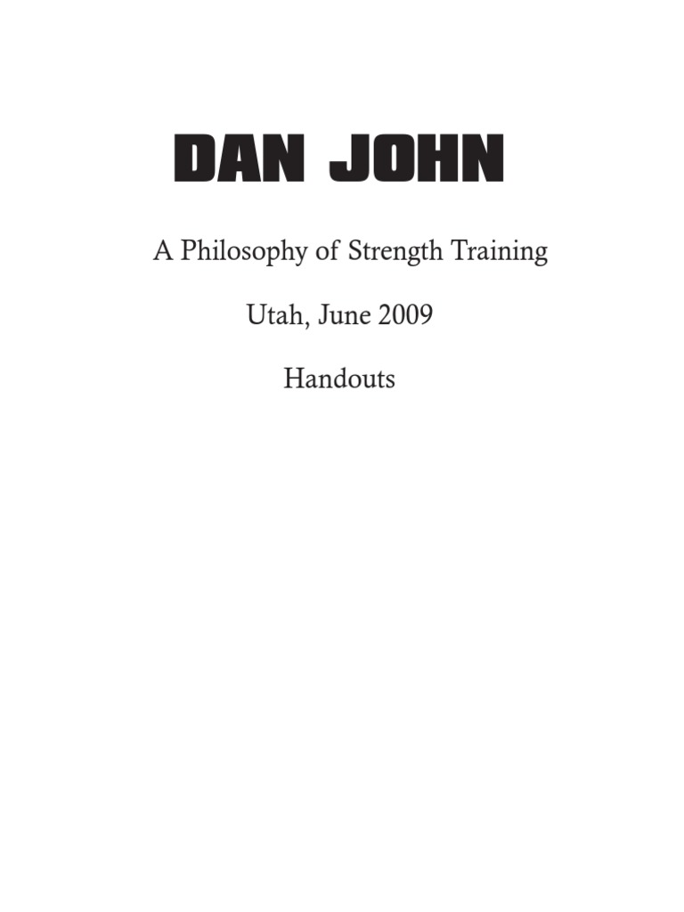 Dan John's Strength Training Complexes | PDF | Athletic Sports ...
