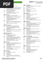 Answer Key: Unit 1 Life UNIT 7 Changes