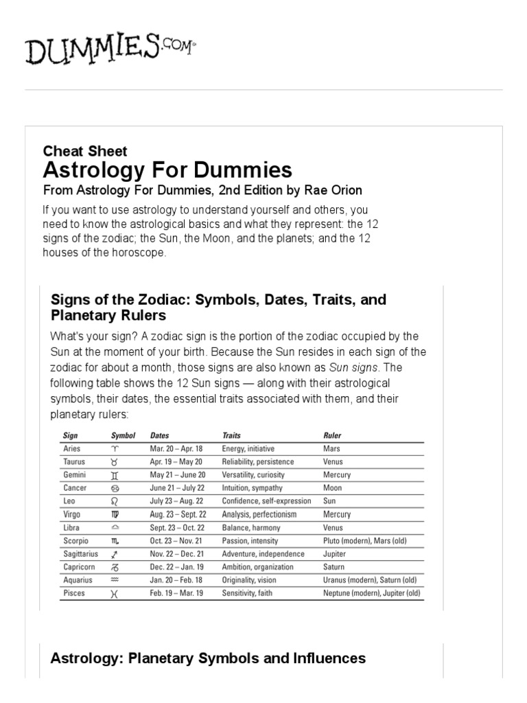 Astrological Signs by Season - dummies