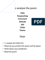 How To Analyze The Poem