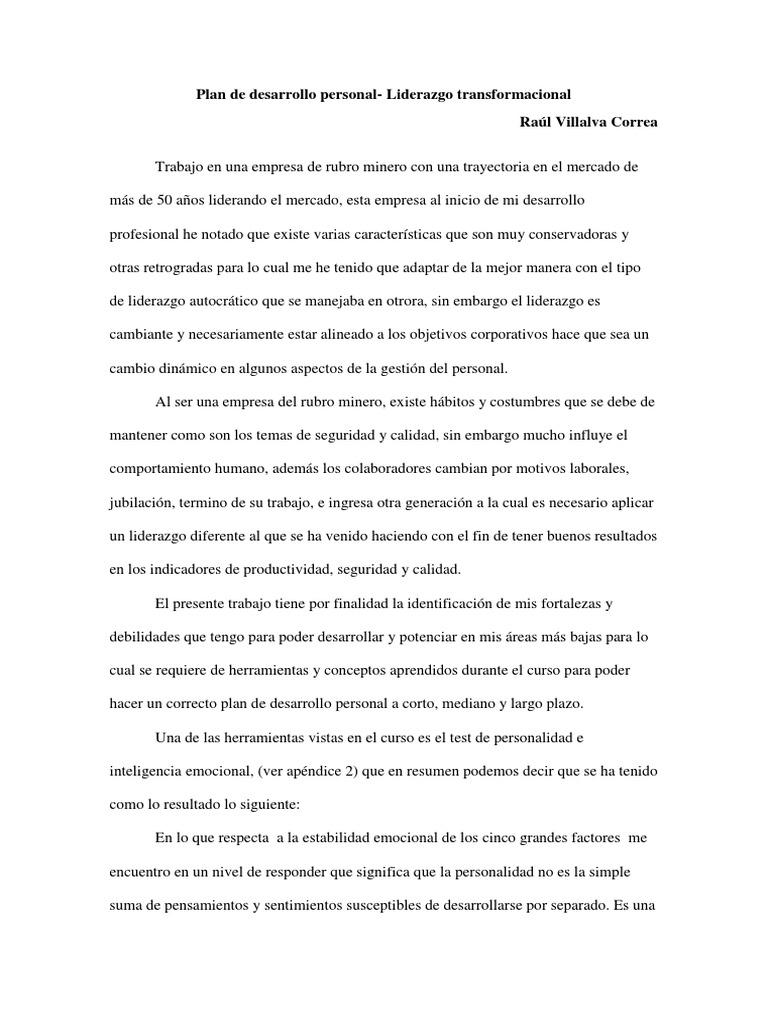 Plan de Desarrollo Personal | Descargar gratis PDF | Desarrollo ...