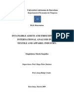 Intangible Assets and Firm Efficiency International Analysis in the Textile and Apperal Industry