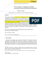 Disclosure of The Impacts of Adopting Australian Equivalents of International Financial Reporting Standards