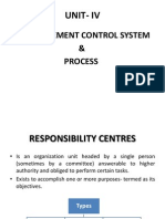 Unit- IV Management Control Systems and Proecess