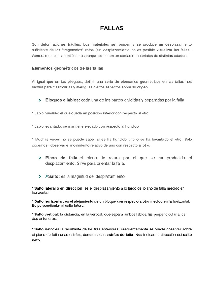 Fallas Descargar Gratis Pdf Falla Geología Geometria Plana