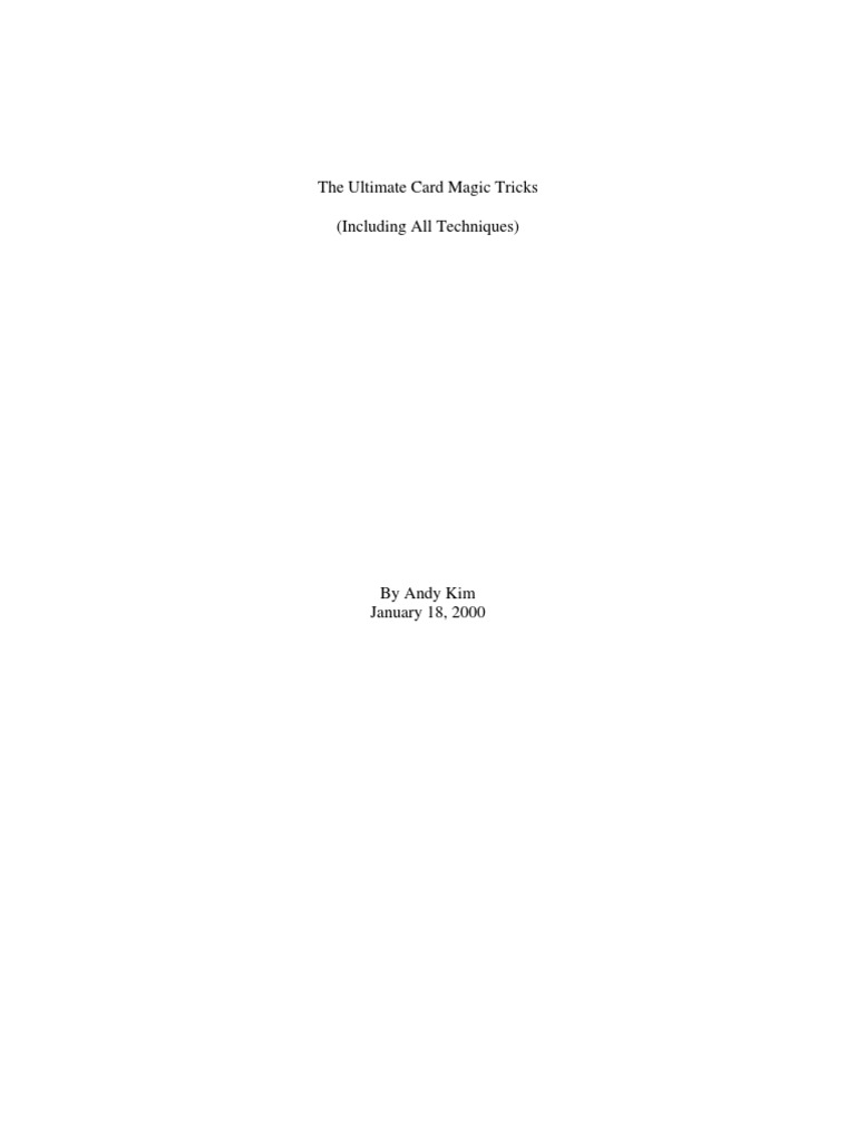 Ultimate Card Magic Tricks Guide | PDF | Playing Cards | Card Games