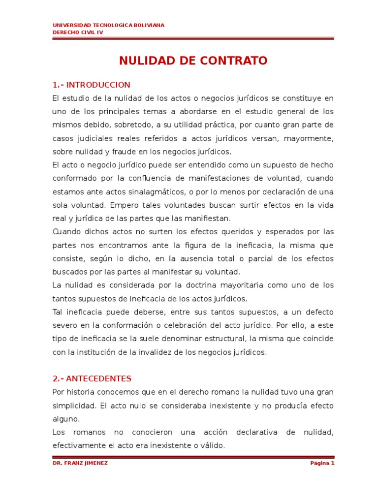NULIDAD DE CONTRATO.doc Nulo (ley) Derecho empresarial