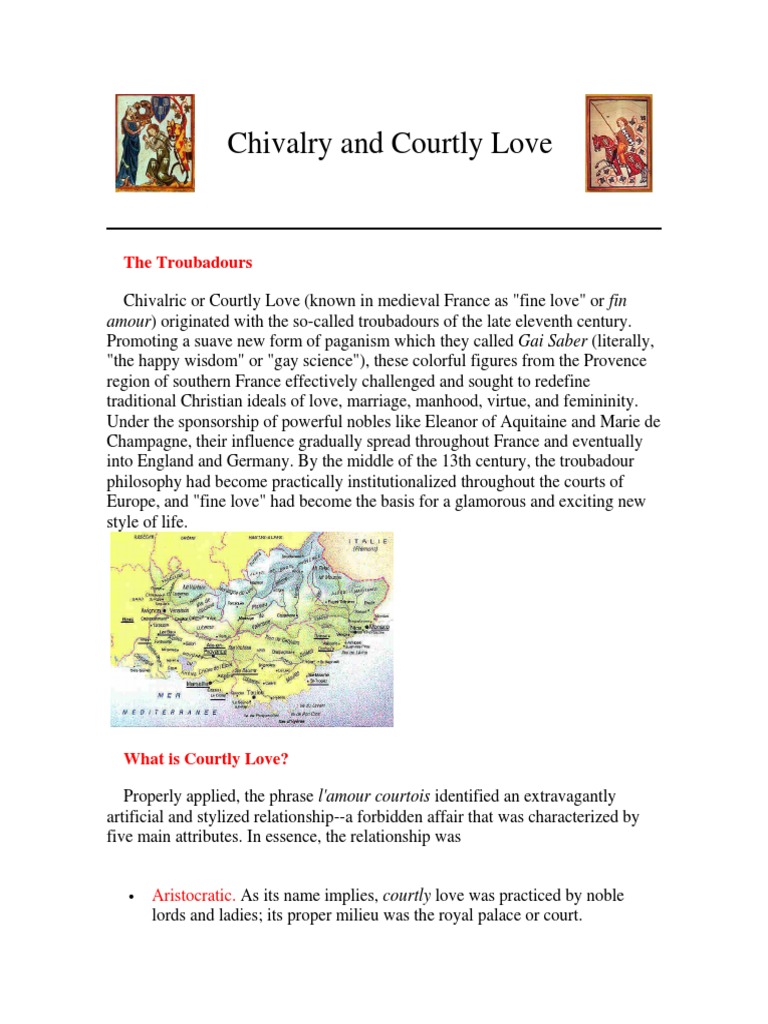 Chivalry and Courtly Love PDF Chivalry Romance (Love)