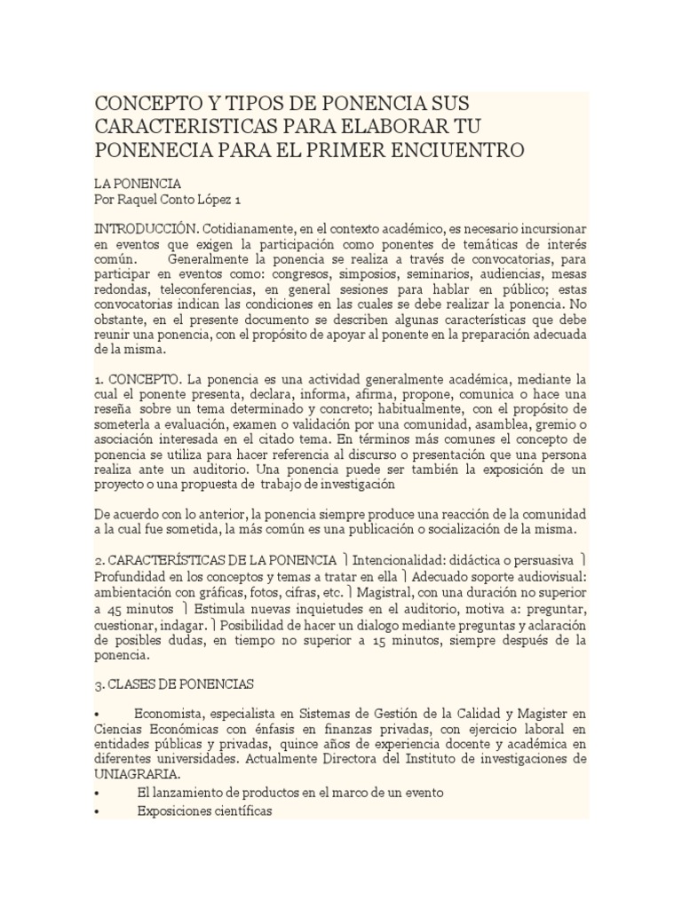 Preparación y estructura de una ponencia académica efectiva | PDF ...
