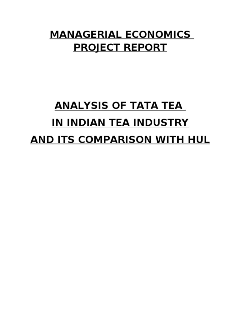 Managerial Economics Project Report | PDF | Tea | Economies