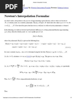 Newton's Interpolation Formulae PDF