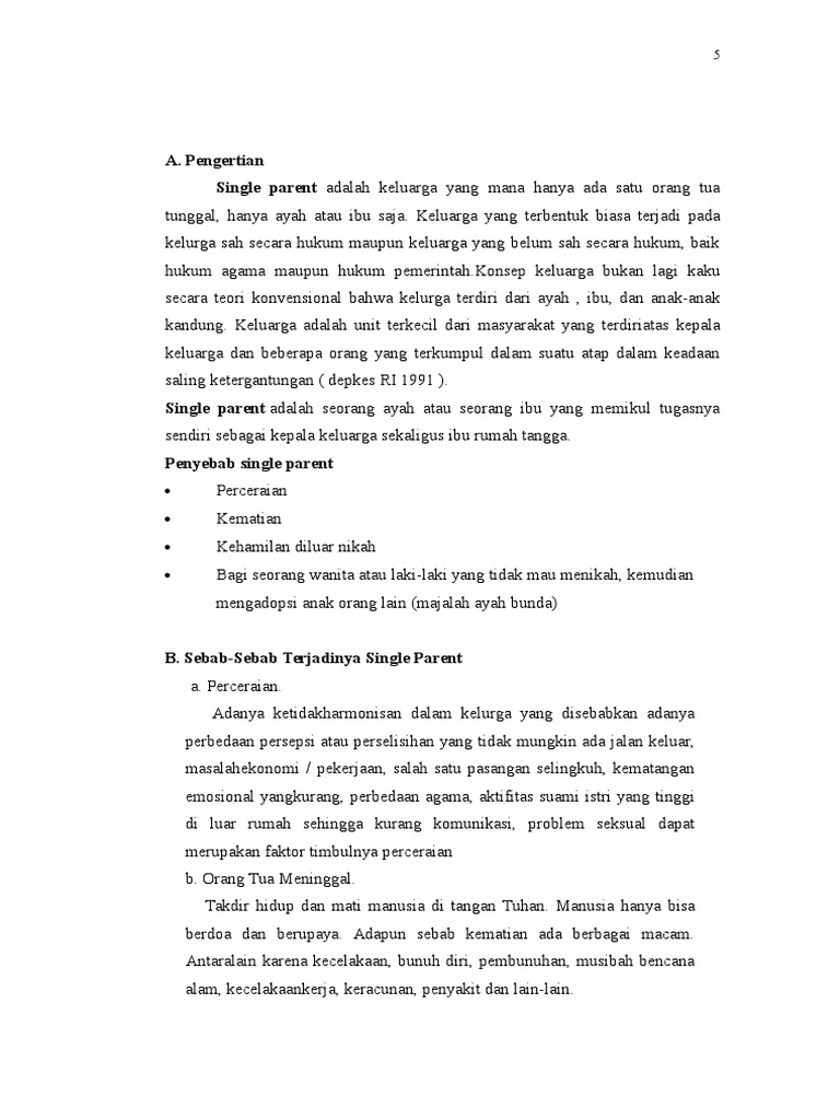 Pengertian dan Problematika Single Parent | PDF | Ilmu Sosial ...