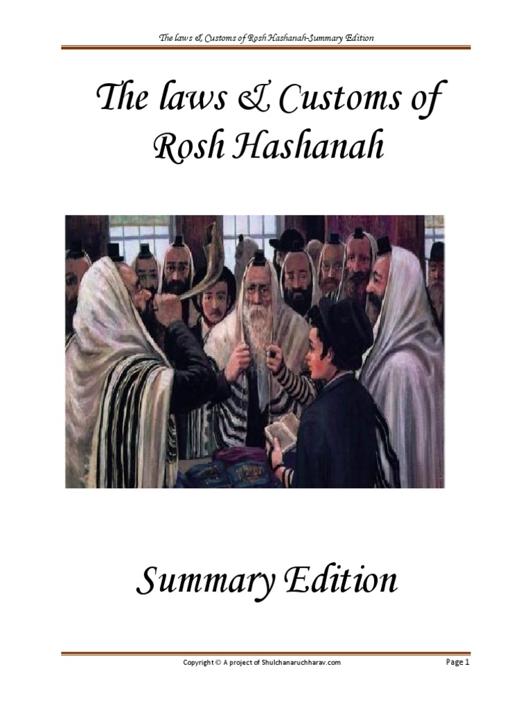 Summary of The Laws and Customs of Rosh Hashanah PDF Jewish Prayer