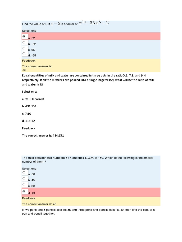 Find The Value of C If Is A Factor of | PDF | Teaching Methods & Materials