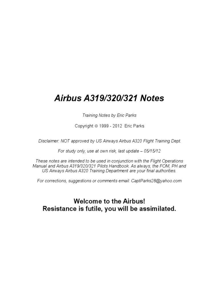 Airbus A320 Family Notes | PDF | Aviation | Aircraft