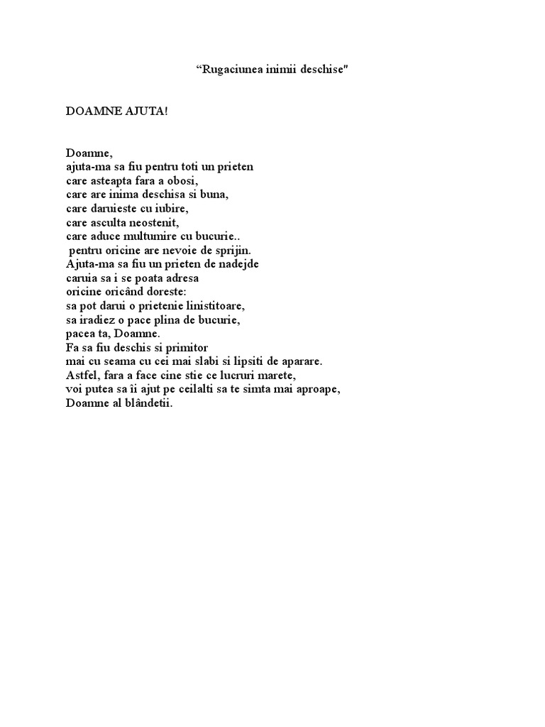 Rugaciunea Inimii Deschise | PDF