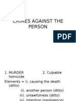 Crimes Against The Person