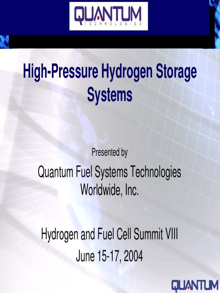 HighPressure Hydrogen Storage Systems Quantum Fuel Systems