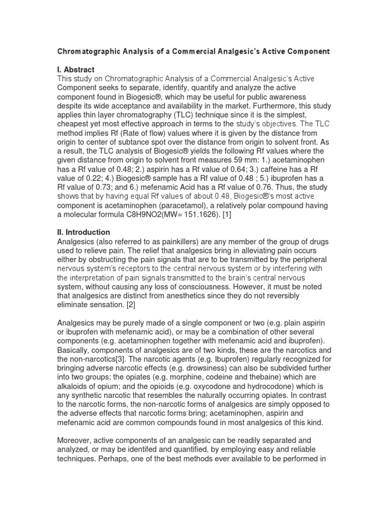 Tlc analysis of analgesic drugs pre lab answers picture